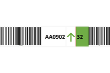 Load image into Gallery viewer, Magnetic rack barcode with guiding arrow and check digit barcode
