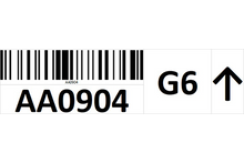 Load image into Gallery viewer, Magnetic rack barcode with check digit and guiding arrow - right side
