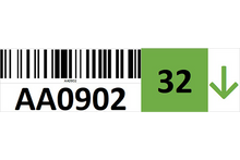 Load image into Gallery viewer, Magnetic rack barcode with check digit and guiding arrow - right side
