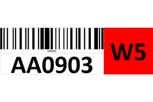 Magnetic rack barcode with check digit - right side