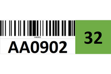Load image into Gallery viewer, Magnetic rack barcode with check digit - right side
