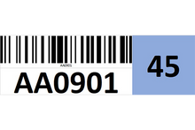 Load image into Gallery viewer, Magnetic rack barcode with check digit - right side
