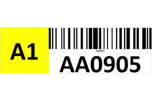 Magnetic rack barcode with check digit - left side