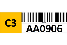 Load image into Gallery viewer, Magnetic rack barcode with check digit - left side
