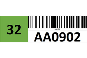 Magnetic rack barcode with check digit - left side
