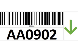 Magnetic rack barcode with guiding arrow - right side