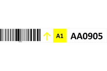 Load image into Gallery viewer, Magnetic rack barcode with guiding arrow and check digit - middle
