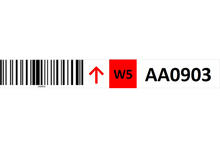 Load image into Gallery viewer, Magnetic rack barcode with guiding arrow and check digit - middle
