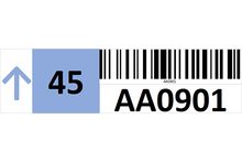 Load image into Gallery viewer, Magnetic rack barcode with guiding arrow and check digit - left side

