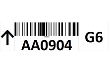Load image into Gallery viewer, Magnetic rack barcode with guiding arrow - left side and check digit - right side
