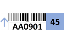 Load image into Gallery viewer, Magnetic rack barcode with guiding arrow - left side and check digit - right side
