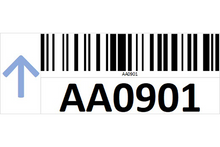 Load image into Gallery viewer, Magnetic rack barcode with guiding arrow - left side
