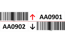 Load image into Gallery viewer, Two magnetic rack barcode with guiding arrow - middle
