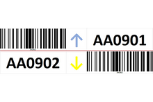 Load image into Gallery viewer, Two magnetic rack barcode with guiding arrow - middle
