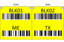 Load image into Gallery viewer, Hanging sign with barcode and check digit with different sides
